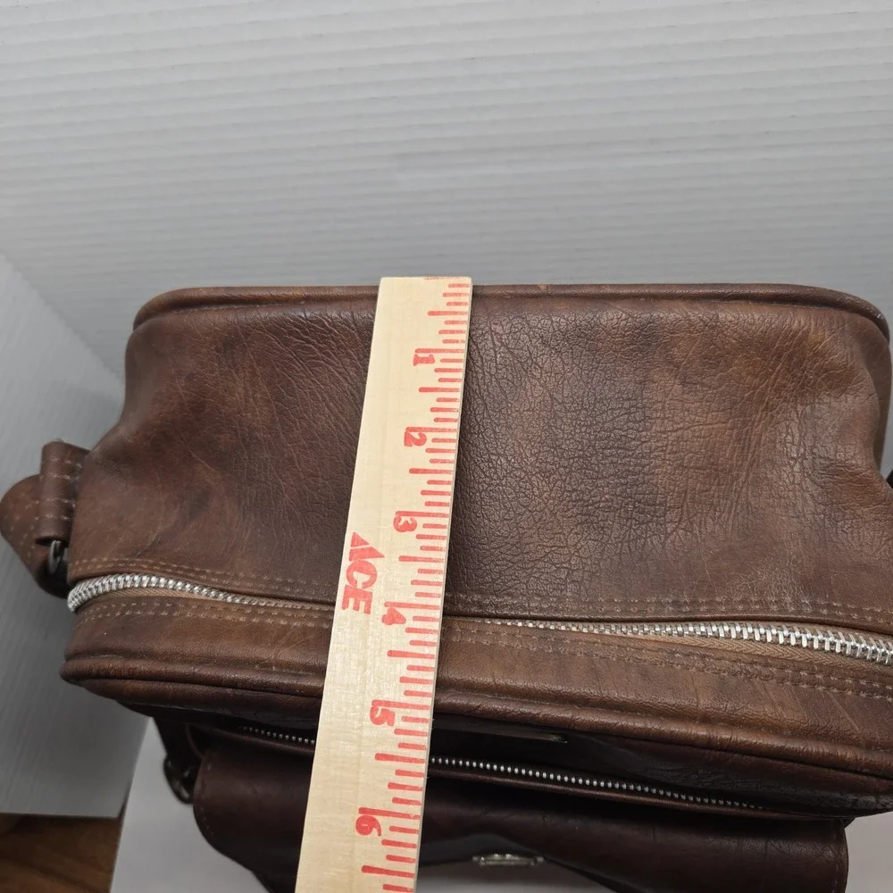 Vintage 70s Samsonite Sonora Shoulder Bag Carry-On Luggage Brown Leather 13x11x6